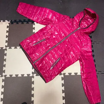 핑크 후드 부착 다운 자켓 L 사이즈
