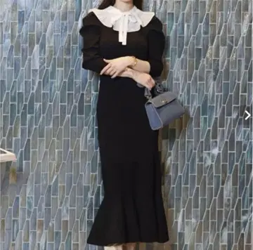 스나이델 SNIDEL 플리츠 칼라 원피스