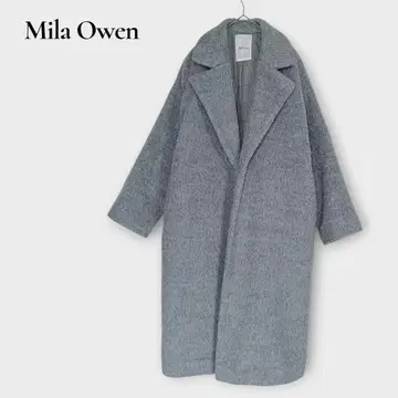 미라 오웬 체스터 코트 울 혼방 F 롱 기모 그레이