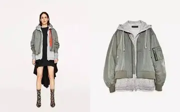 ZARA MA-1 2way 블루종 후드티