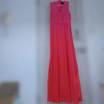 페이즈에이트 플리츠 롱 드레스 핑크
