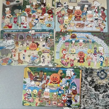 호빵맨 퍼즐 5장 세트 판매 미사용 1장 있음