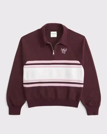 아바크롬비&피치 로고 하프 지퍼 트레이닝복 속기모