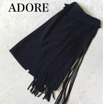 새상품급 [어도어] 비대칭/2way/프린지 스커트 블랙