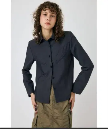 moussy 다크 그레이 긴팔 셔츠 프론트 포켓 부착