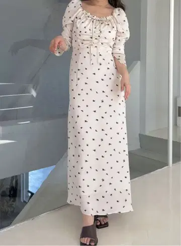 FRAY I.D 크레이프 새틴 프린트 원피스