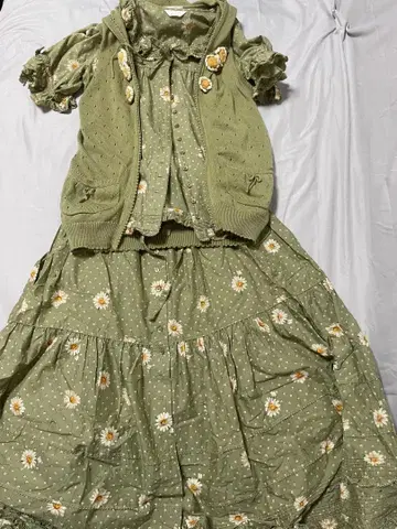 핑크하우스 마가렛 블라우스 스커트 베스트 니트 3종 세트