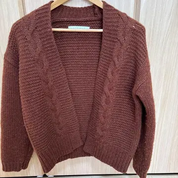 LILASIC 브라운 케이블 짜임 가디건 M