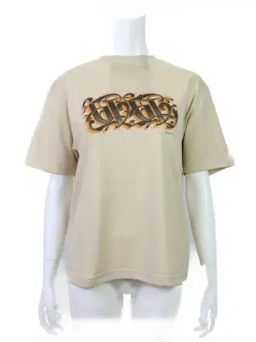 GVGV 베이지 그래픽 프린트 T셔츠 S