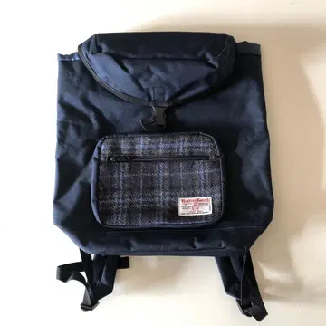 해리스 트위드 네이비 나일론 백팩