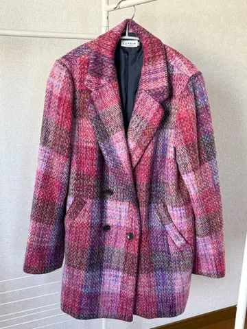 LEPSIM 핑크 계열 체크 테일러드 자켓 L