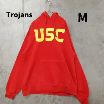 USC 프린트 칼리지 로고 후드 맨투맨 빨간색 풀오버 [ 7736