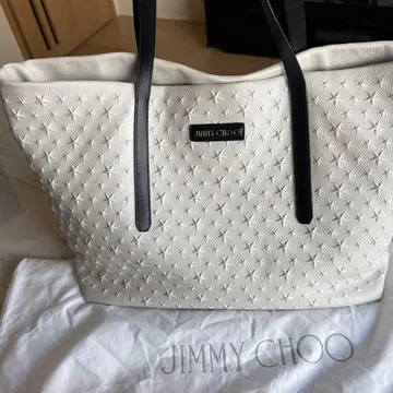 JIMMY CHOO 화이트 토트백