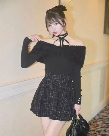 michellMacaron 슬림 레그 스커트 트위드 M