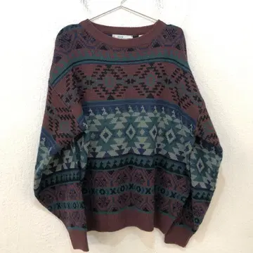 레어 상품 FUNCTIONALS 자카드 직조 아크릴 니트 [ L ]