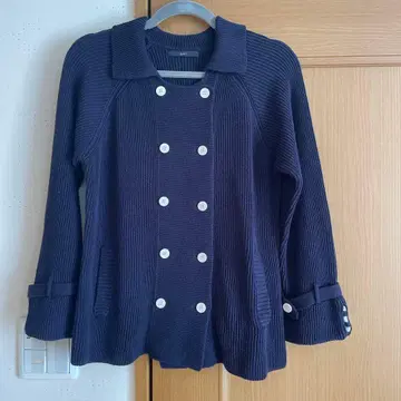 suivi. 네이비 더블 버튼 니트 가디건