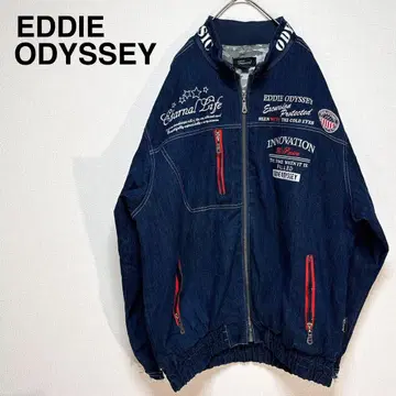 EDDIE ODYSSEY 자수 데님 자켓 2L 카모플라쥬 안감 풀 집업