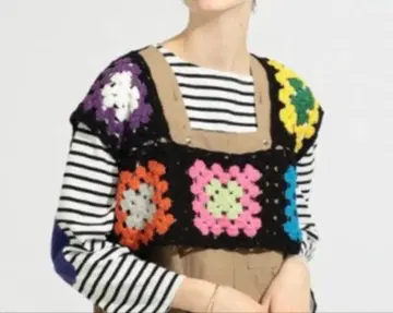 [ 새상품 ] 빔즈 보이 크로셰 니트 베스트