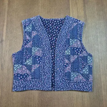 빈티지 퀼팅 베스트 숏