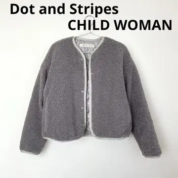 Dot and Stripes CHILD WOMAN 보아 자켓 그레이