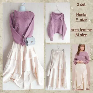 더스티 핑크와 광택 소재의 고급스러운 페미닌 코디 세트 2점 코디 판매