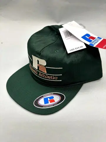 [ 미사용 새상품 ] Russell Athletic 스냅백 캡 D 그린
