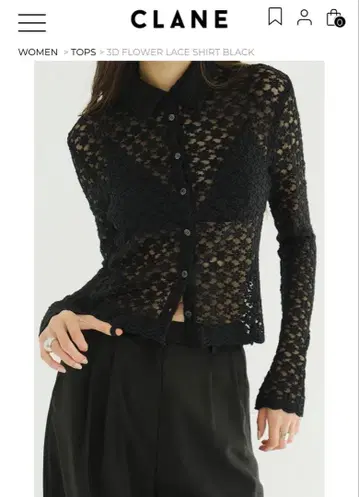 CLANE 3D FLOWER LACE SHIRT