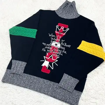 컨디션 최상 CASTELBAJAC 터틀넥 니트 스웨터 케이블 니트