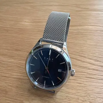 Knot 기계식 자동 와인딩 시계 다크 블루 메쉬 스트랩