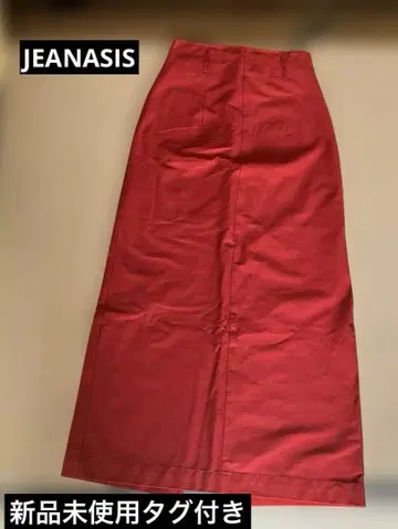 택 포함 미사용 새상품 JEANASIS 롱 타이트 스커트 빨간색