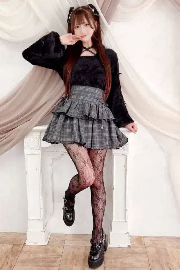 MARS 치비 리본 케이프풍 니트