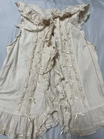 핑크하우스 면 로운 슬리브리스 블라우스