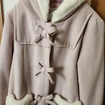 AnkRouge 후드 부착 핑크 롱 코트