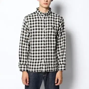 zG790 [ XS ] Coen 셔츠 상의 체크 긴팔