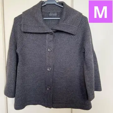 [ 익명 배송 ] 여성용 니트 가디건 M 사이즈 그레이 옷깃 있음