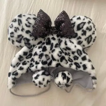 디즈니 팬캡 레오파드 화이트