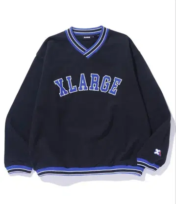 XLARGE 블랙 V넥 맨투맨
