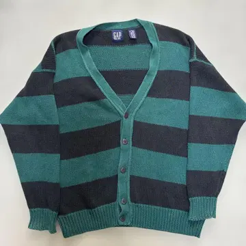 GAP 그린과 블랙 스트라이프 가디건