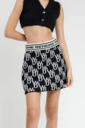 WE11DONE 타이트 스커트 S 블랙/화이트