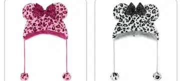 미키 귀 포함 레오파드 무늬 모자 2종 세트 24시간 이내 발송