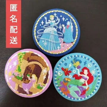 디즈니 자수 캔뱃지 신데렐라 라푼젤 리틀 머메이드 아리엘