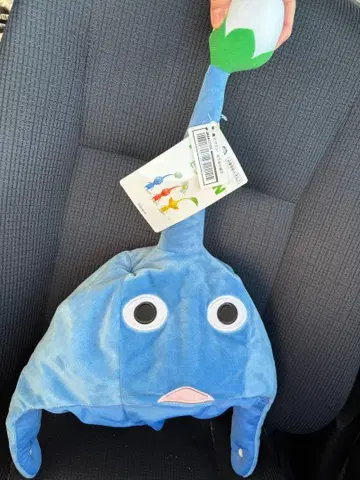 파랑 피크민 봉제 인형 새상품 변신 모자