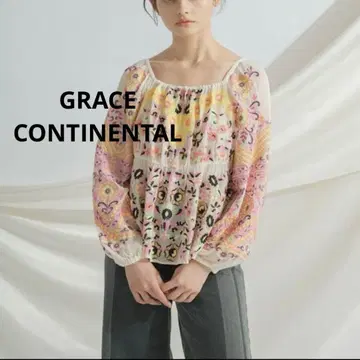 GRACE CONTINENTAL 그레이스 콘티넨탈 / 플라워 자수 탑