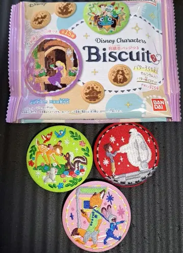 디즈니 자수 캔뱃지 2 주토피아 베이맥스 밤비 세트