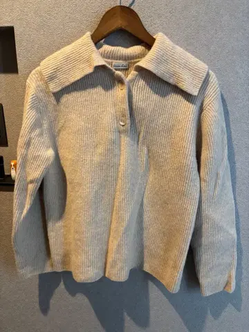 Steven Alan 세일러 카라 니트 피케 셔츠 풀오버 리브