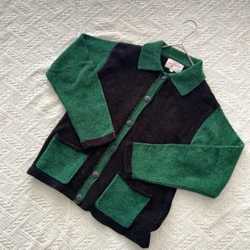 르네 데리 바이컬러 가디건 수입 블랙