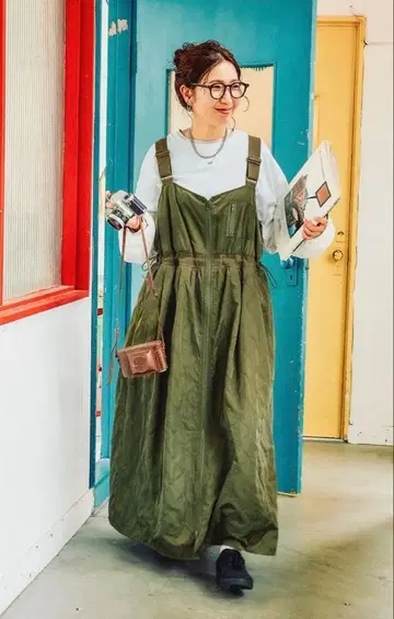 Misayo MA-1풍 원피스 카키