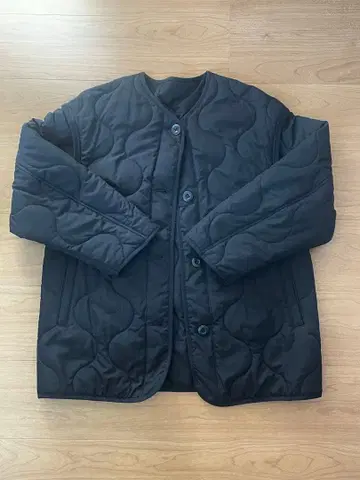 GU 블랙 퀼팅 코트 자켓 아우터 베스트 2way