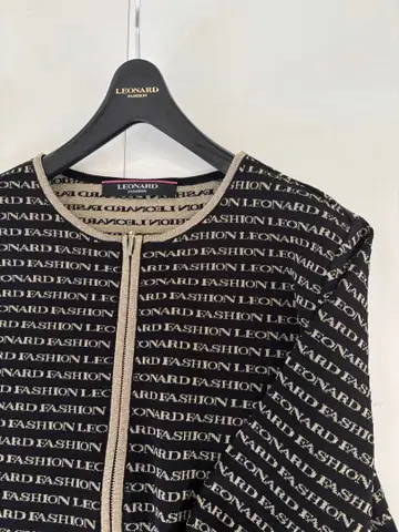 LEONARD 근년 노카라 자켓 니트 가디건 40