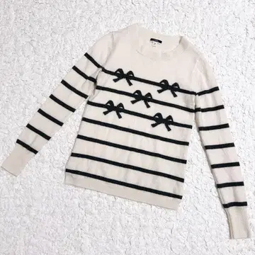 J.CREW 캐시미어 100% 보더 리본 니트 XS